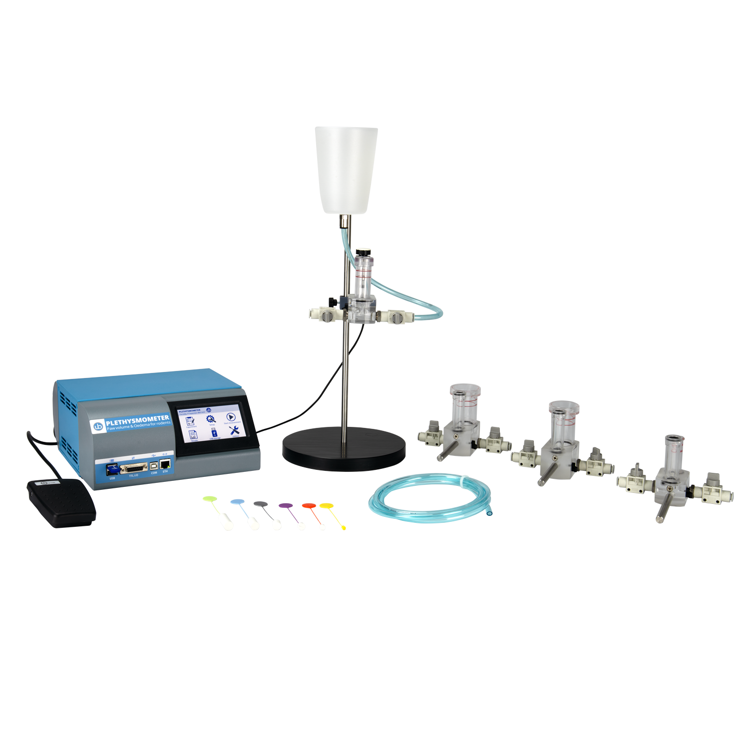 Plethysmometer Paw Volume and Oedema complete set up with all 4 tube dimensions available