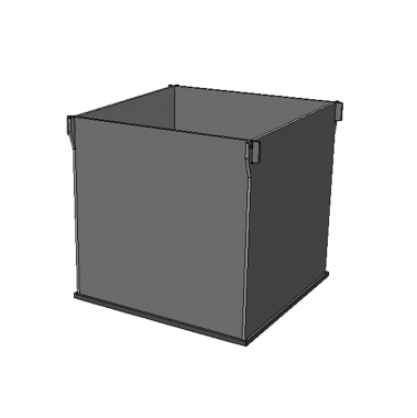 Render of IR Open Field Cage 40x40cm Grey Walls, lateral view