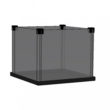 Render of Open Field Cage 44x44cm with Transparent Walls