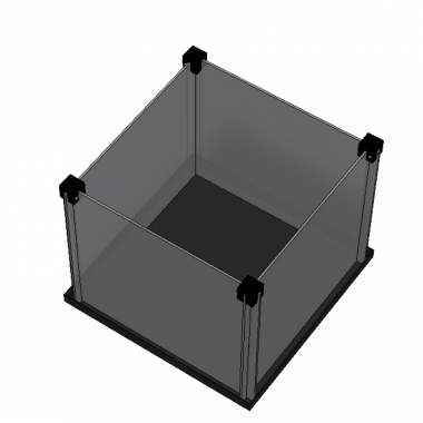 Open Field Cage 44x44cm with Transparent Walls, Render